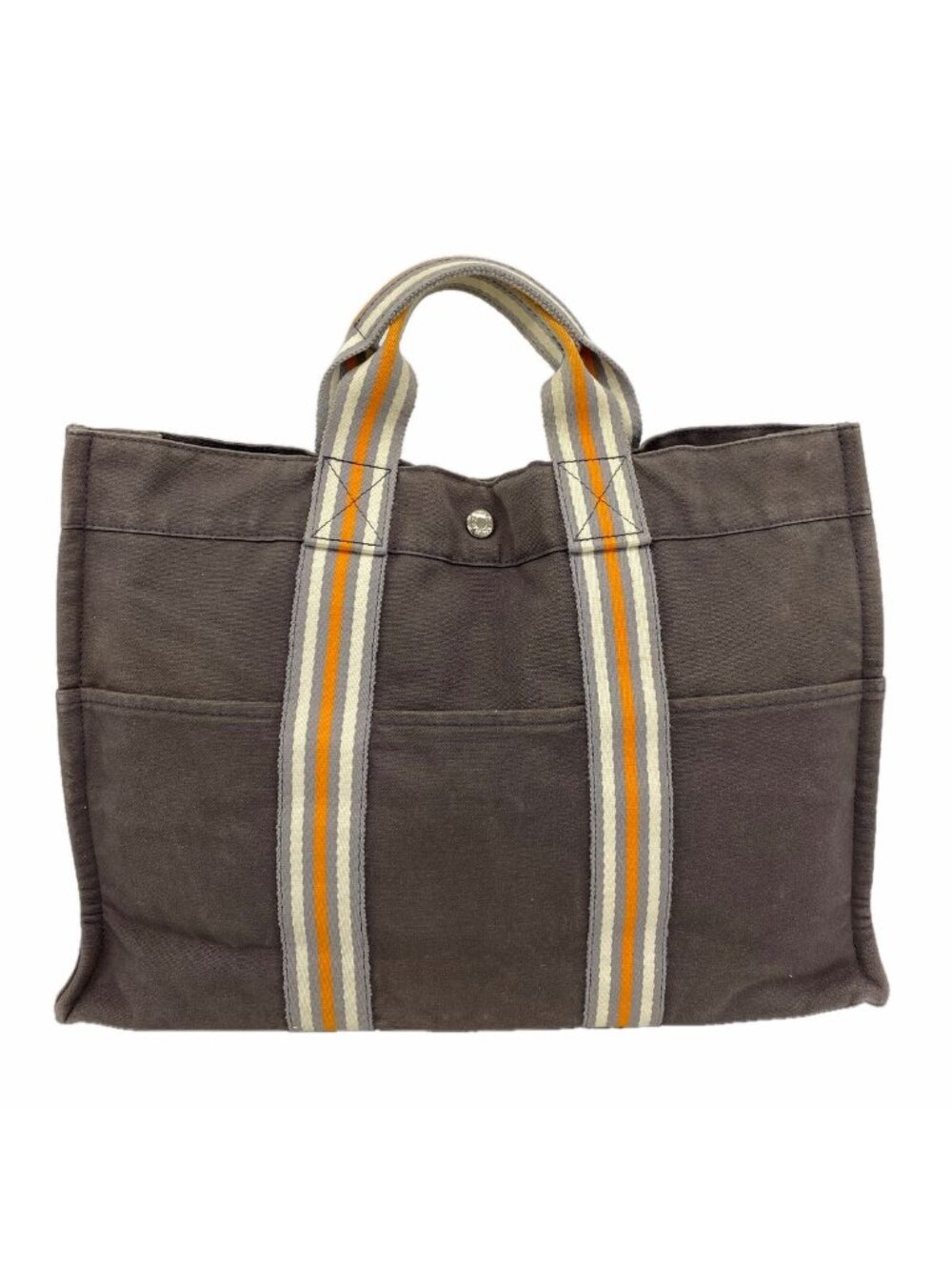 Hermes Tote Bag Fourre Tout MM Canvas Gray Silver